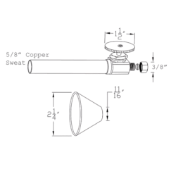 VAB0033 Straight Stop Valve, Round handle